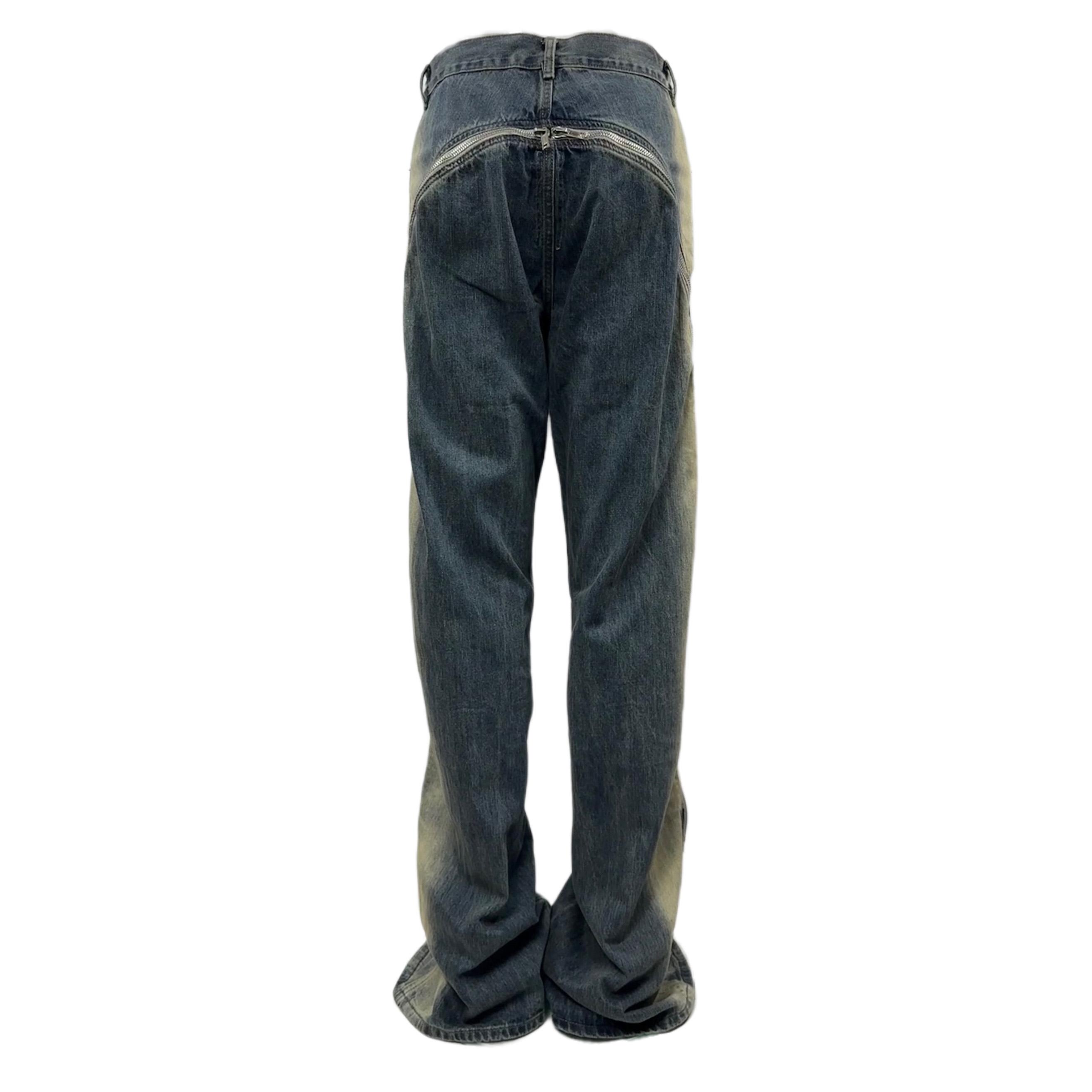 Rick Owens Blue Bolan Banana Straight-leg Flared Zip-embellished Jeans - everydesigner