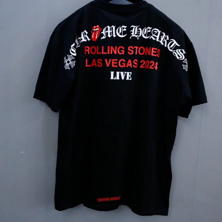 Chrome Heart x Rolling Stones scroll Logo Tee - everydesigner