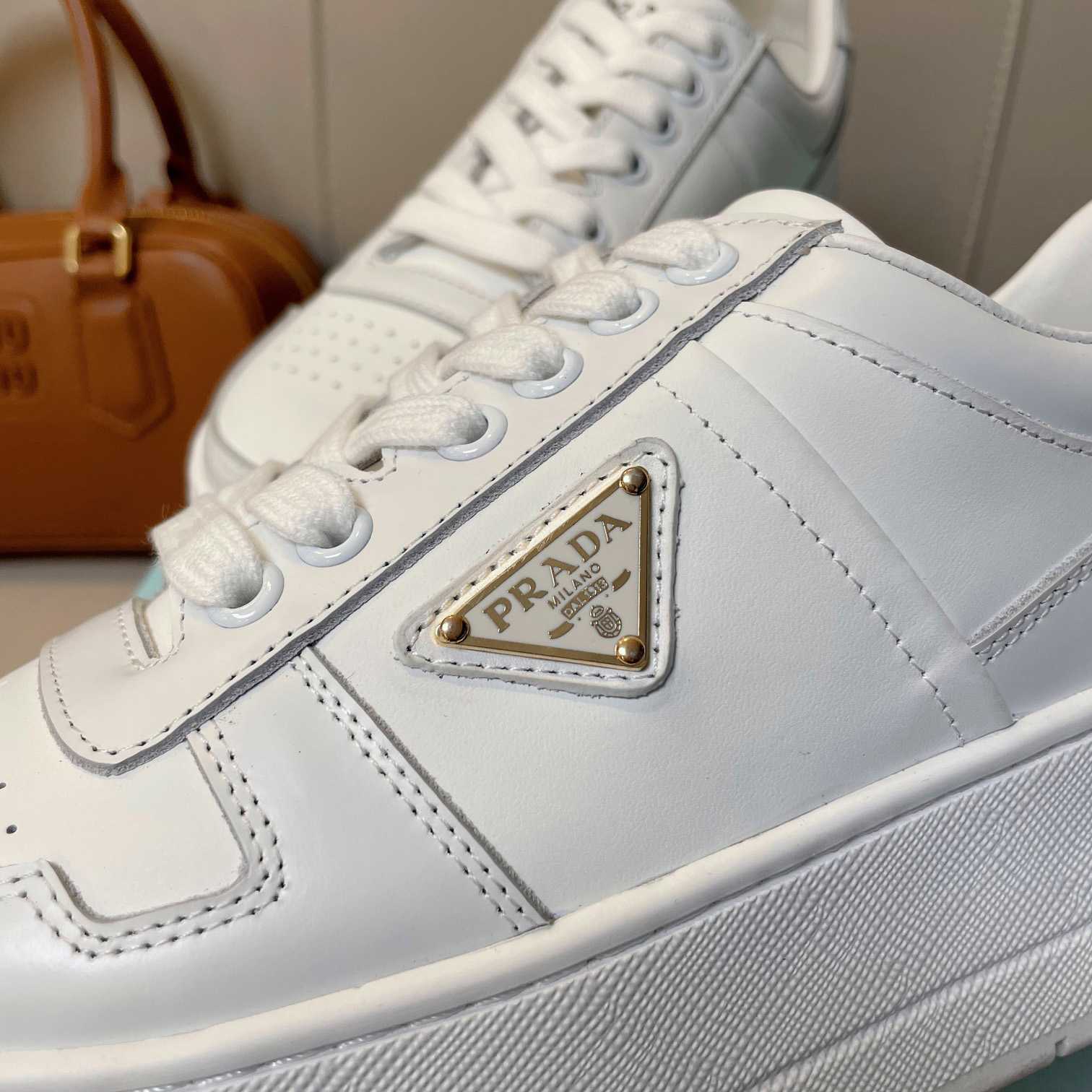 Prada Downtown Bold Leather Sneakers - everydesigner