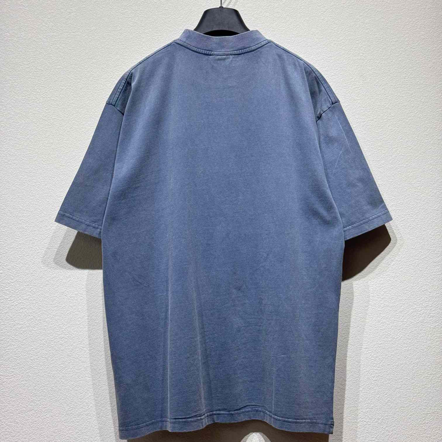 Balenciaga Enjoy Paris T-Shirt Oversized In Faded Blue - everydesigner