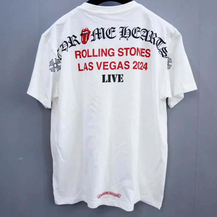 Chrome Heart x Rolling Stones scroll Logo Tee - everydesigner