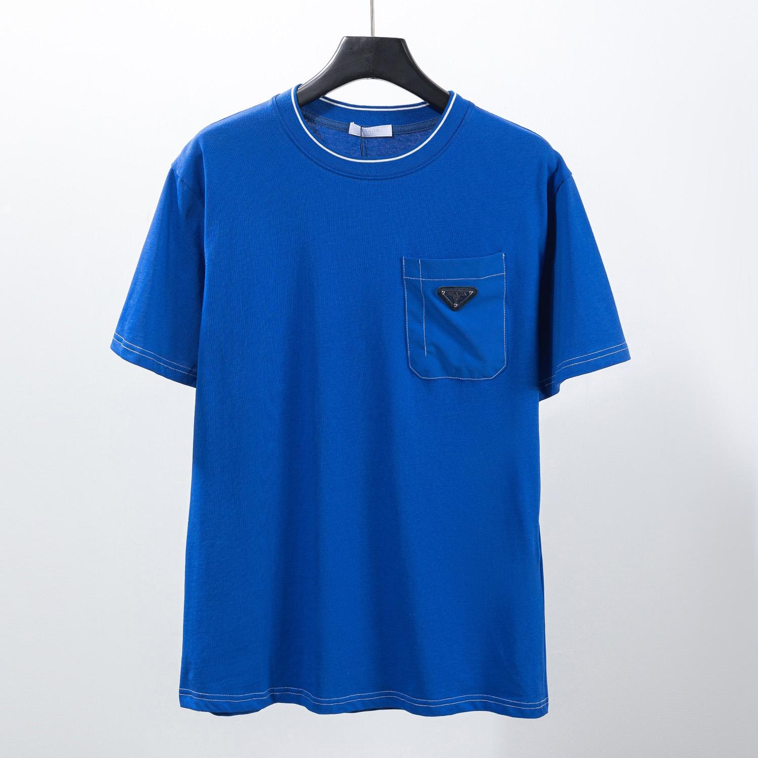 Prada Cotton T-shirt With Nylon Pocket - everydesigner