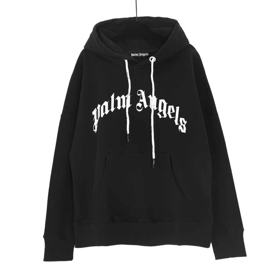 Palm Angels  Curved Logo Hoodie - everydesigner