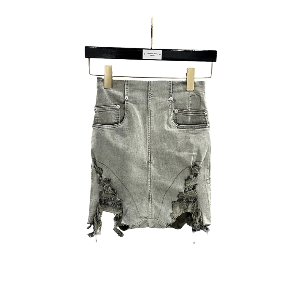 Rick Owens Distressed High-waist Mini Shorts  - everydesigner