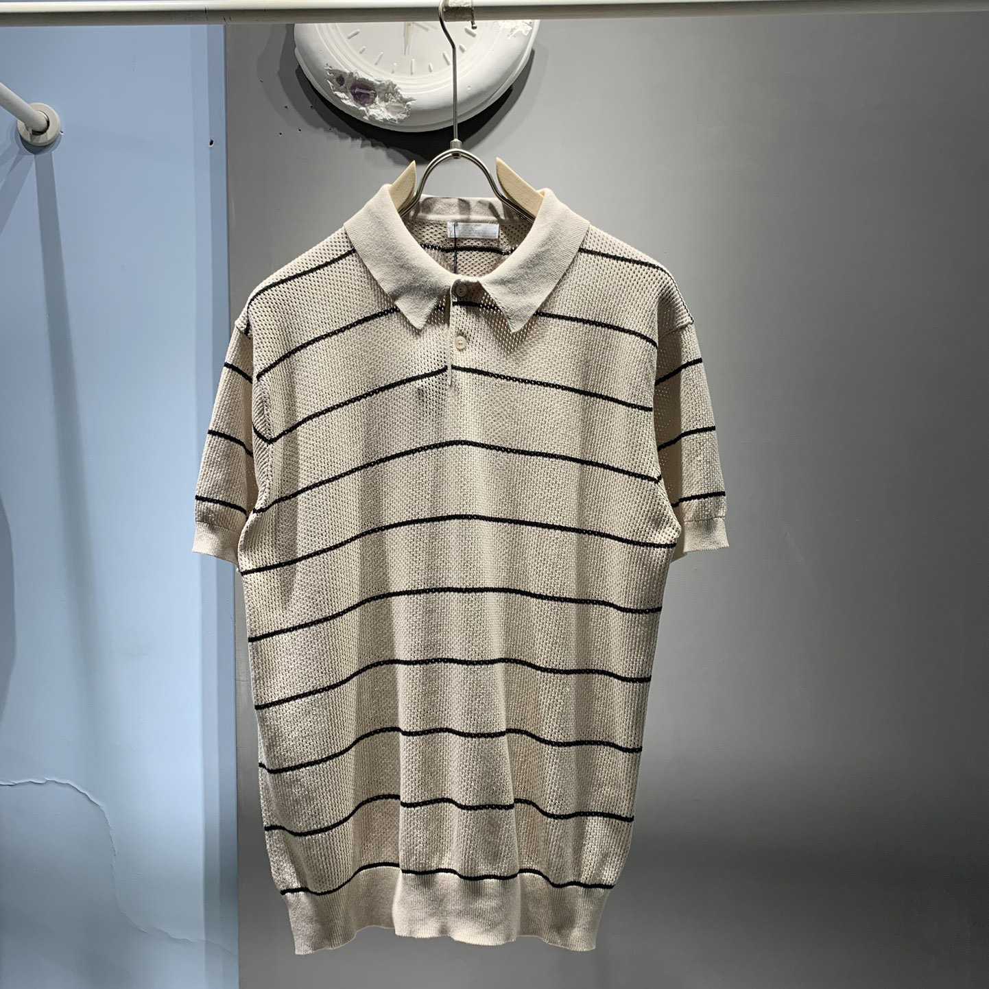 Prada Silk And Cotton Knit Polo Shirt - everydesigner