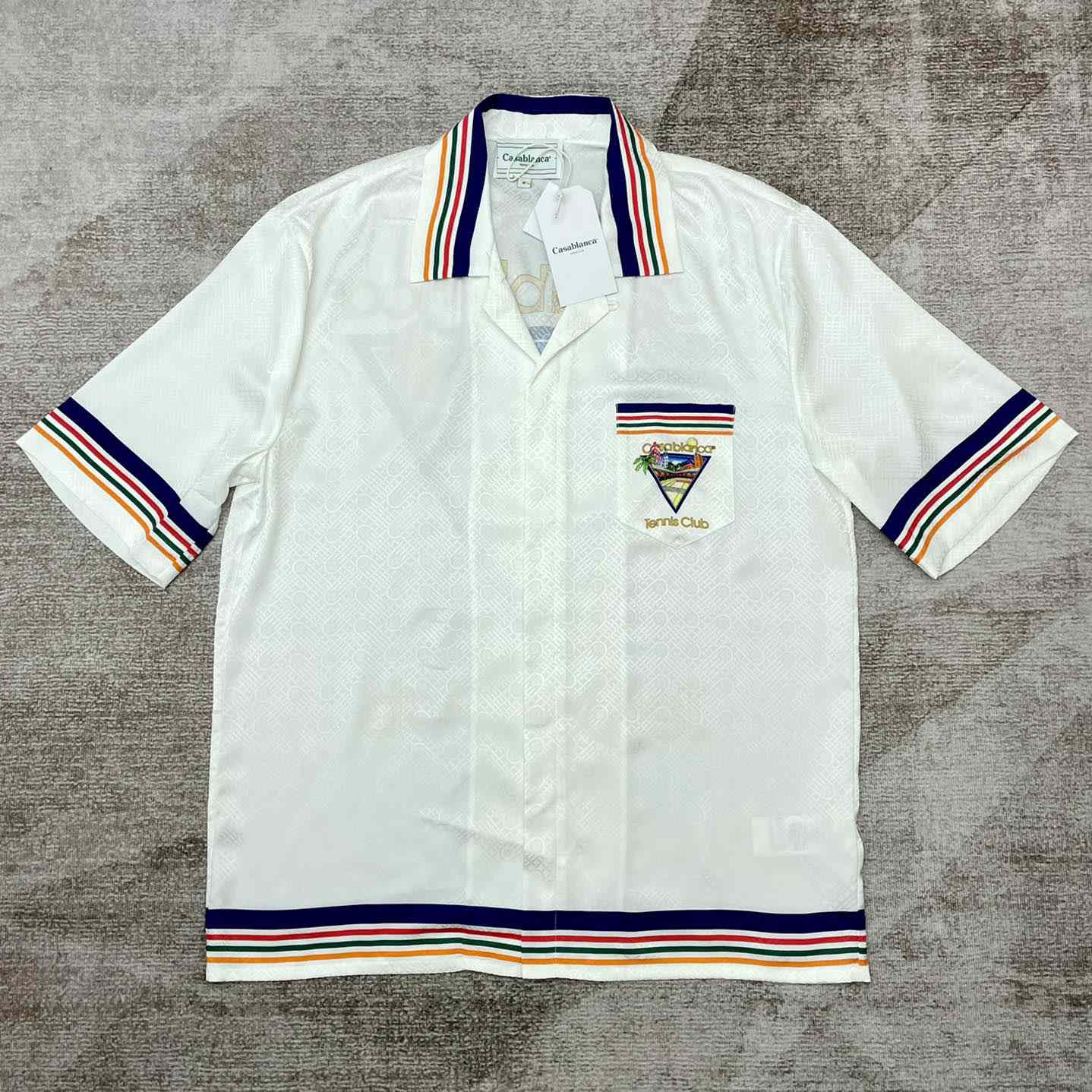 Casablanca Tennis Club Icon Silk Shirt   CA3480 - everydesigner