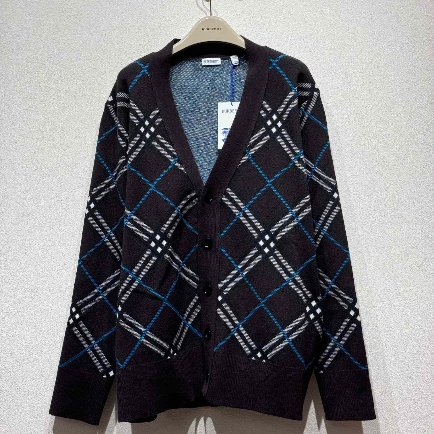 Burberry Check Wool Mohair Blend Cardigan - everydesigner