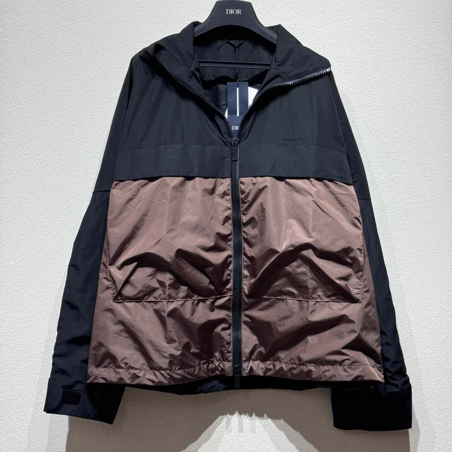 Dior Blouson Jacket Black And Brown Technical Silk - everydesigner