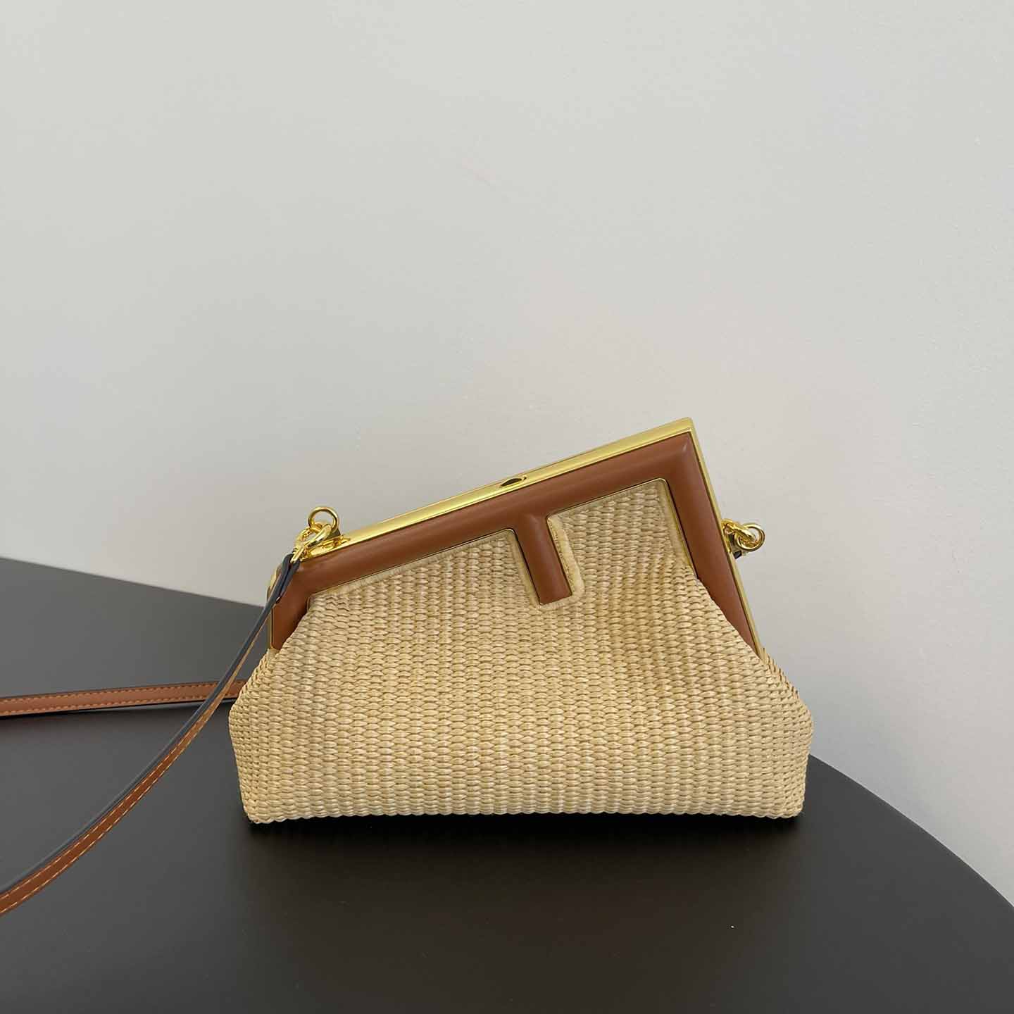 Fendi First Small Natural Straw Bag - everydesigner