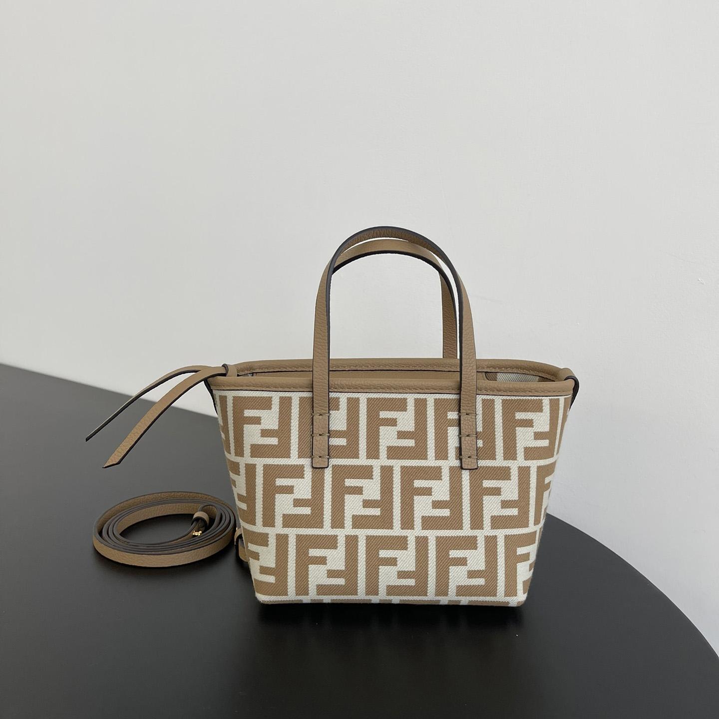 Fendi Mini Roll FF Beige Jacquard Mini Bag - everydesigner