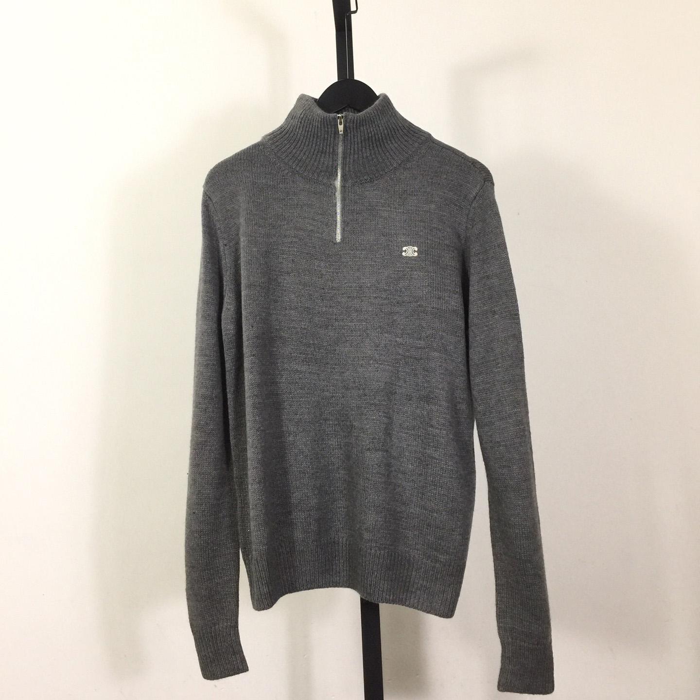 Celine Triomphe Trucker Sweater In Wool And Cashmere - everydesigner