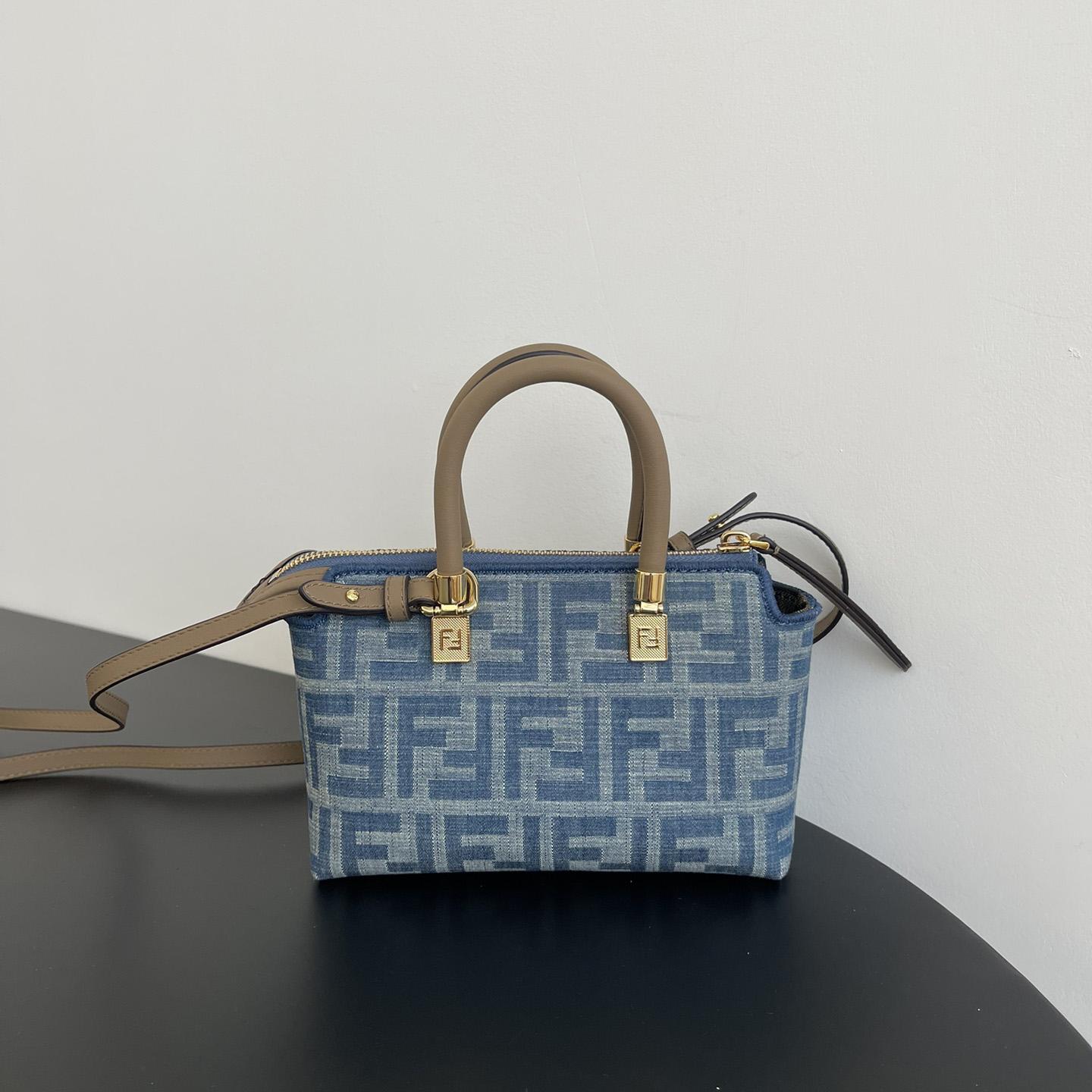 Fendi By The Way Mini Light blue FF Denim Fabric Mini Bag - everydesigner