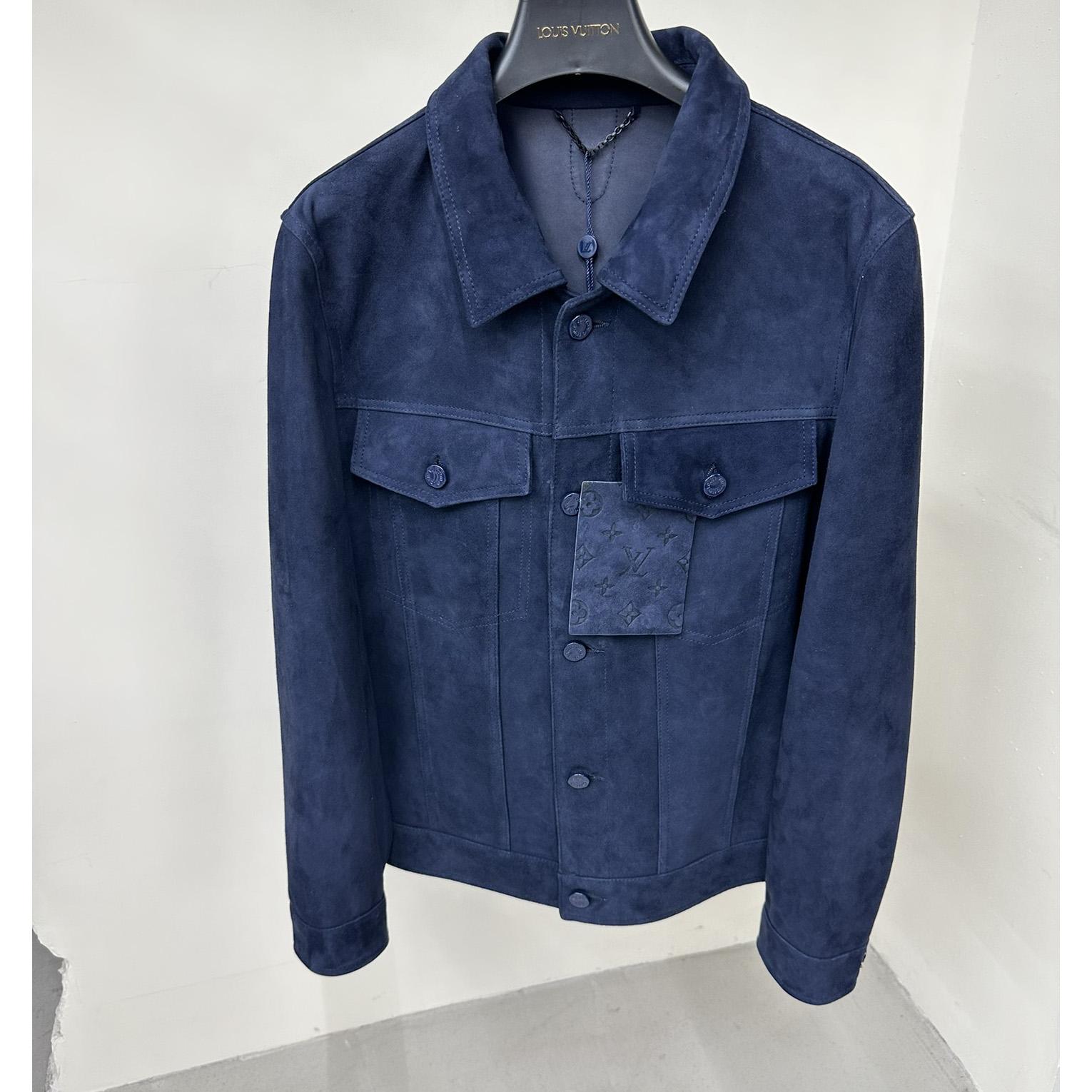 Louis Vuitton Suede Denim Jacket   1A8I3B - everydesigner