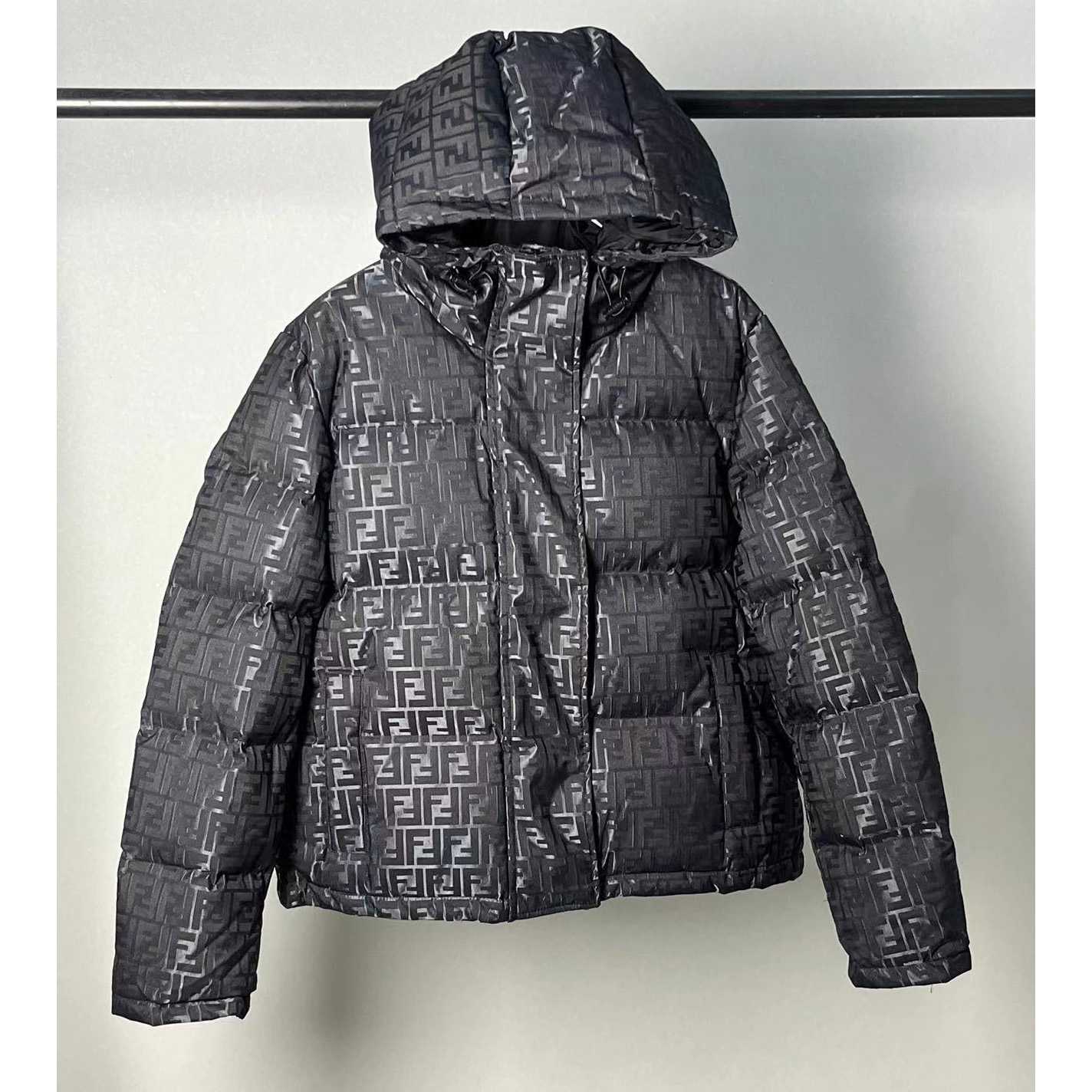 Fendi Black FF Nylon Down Jacket - everydesigner