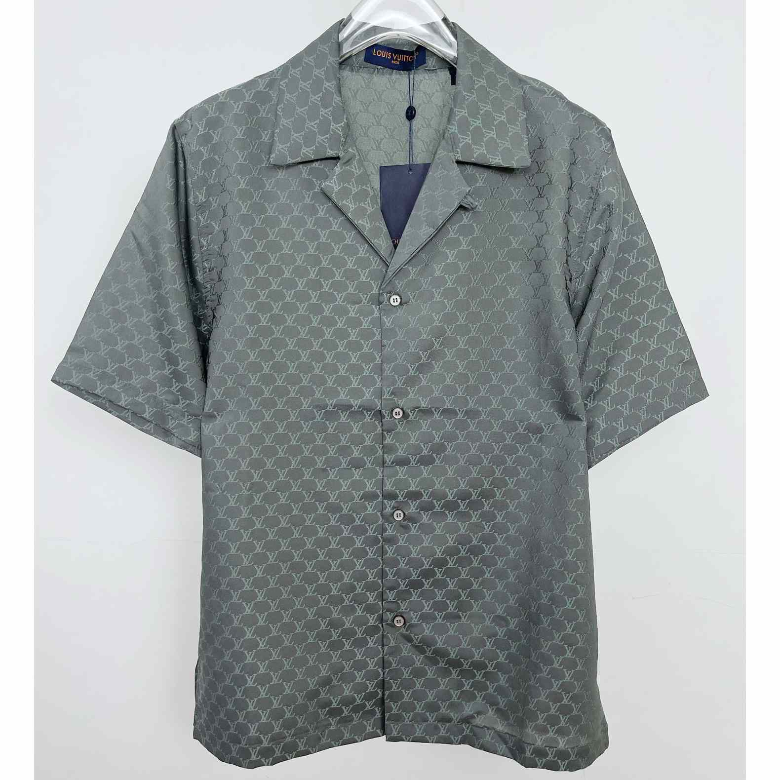 Louis Vuitton Short-Sleeved Jacquard Silk-Blend Shirt - everydesigner