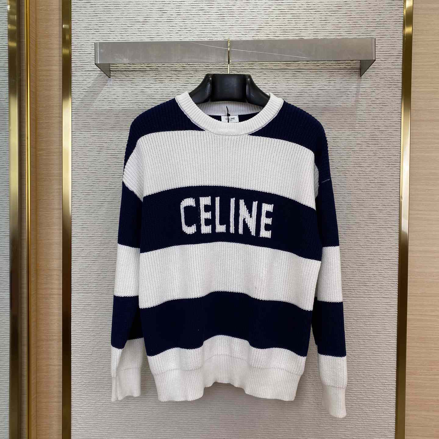 Celine Oversized Sweater In Striped Cotton - everydesigner