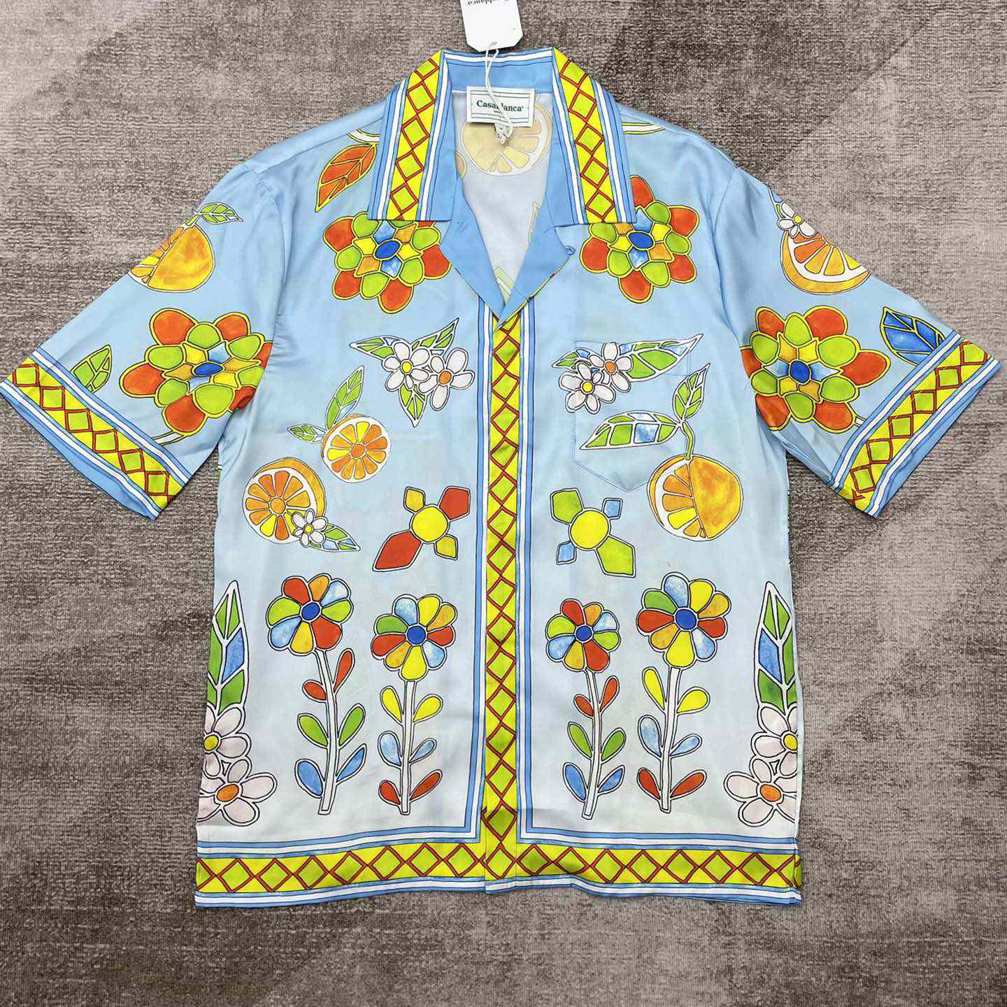 Casablanca Cuban Collar Short-Sleeve Shirt 'Yoruba Flowers'   CA3486 - everydesigner