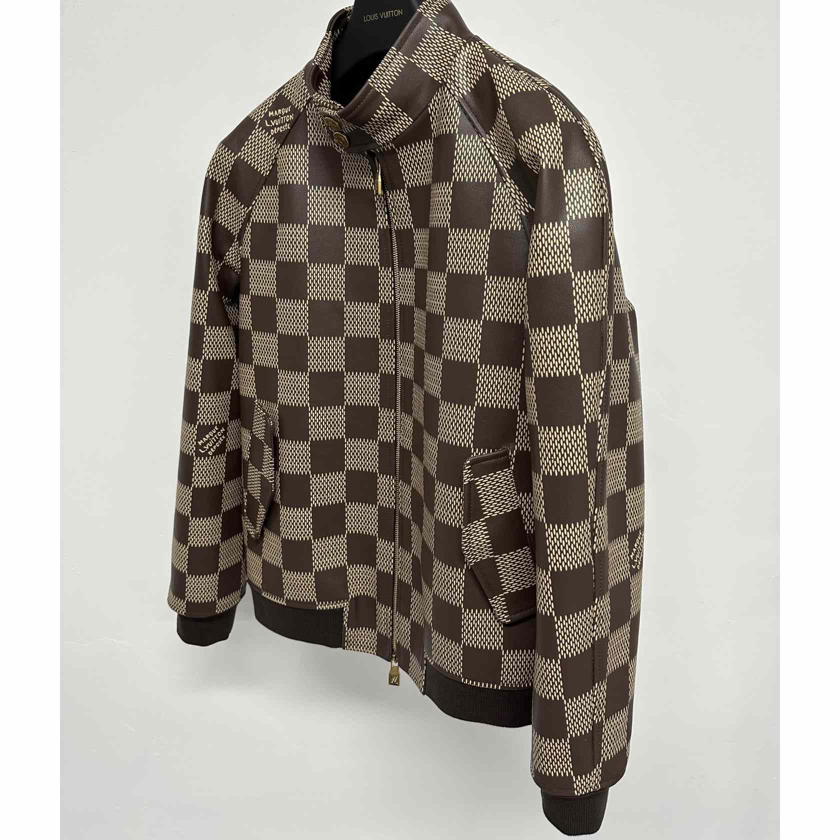 Louis Vuitton Damier Leather Harrington Jacket   1AFIMC - everydesigner