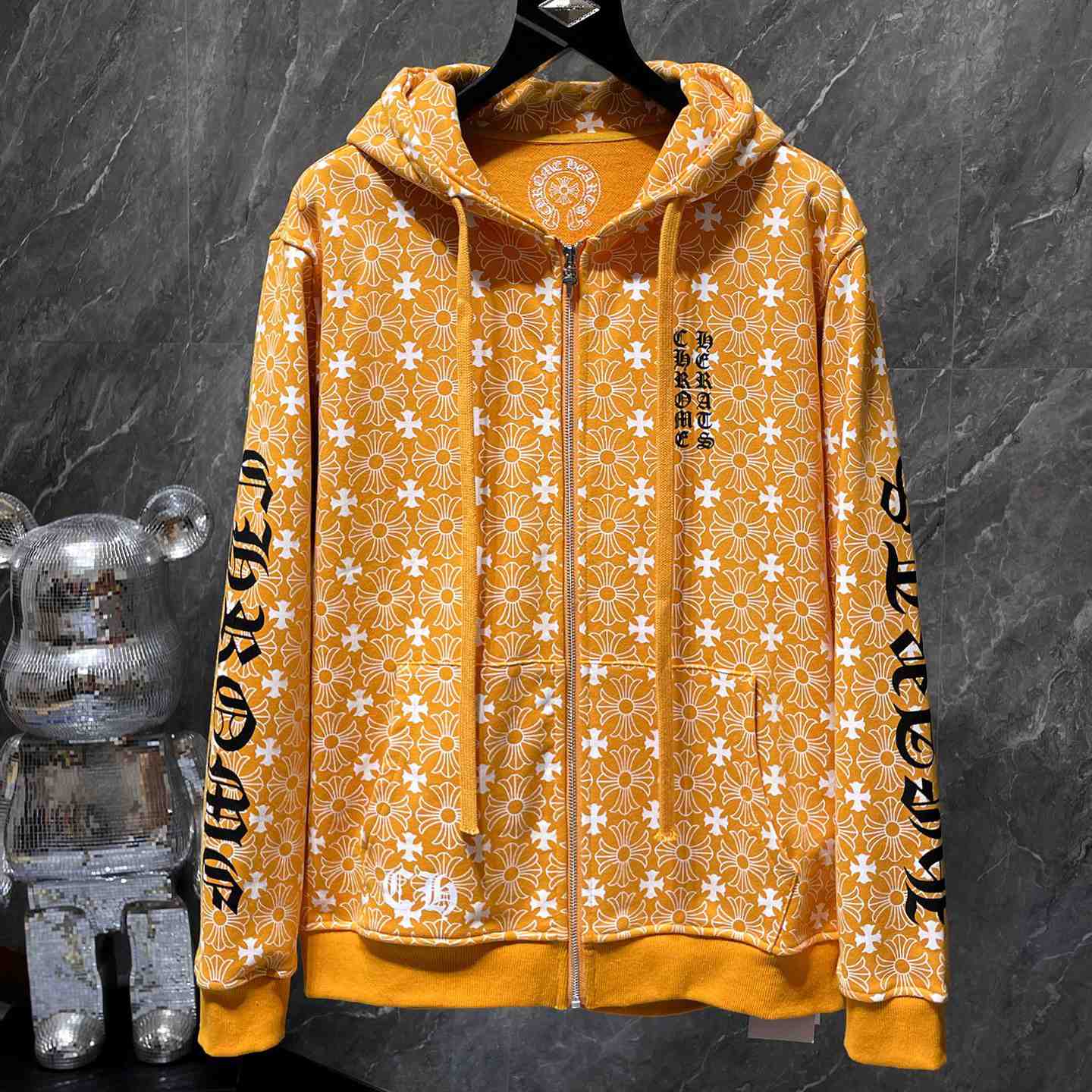 Chrome Hearts Horseshoe Zip Up Hoodie "Motif Orange" - everydesigner