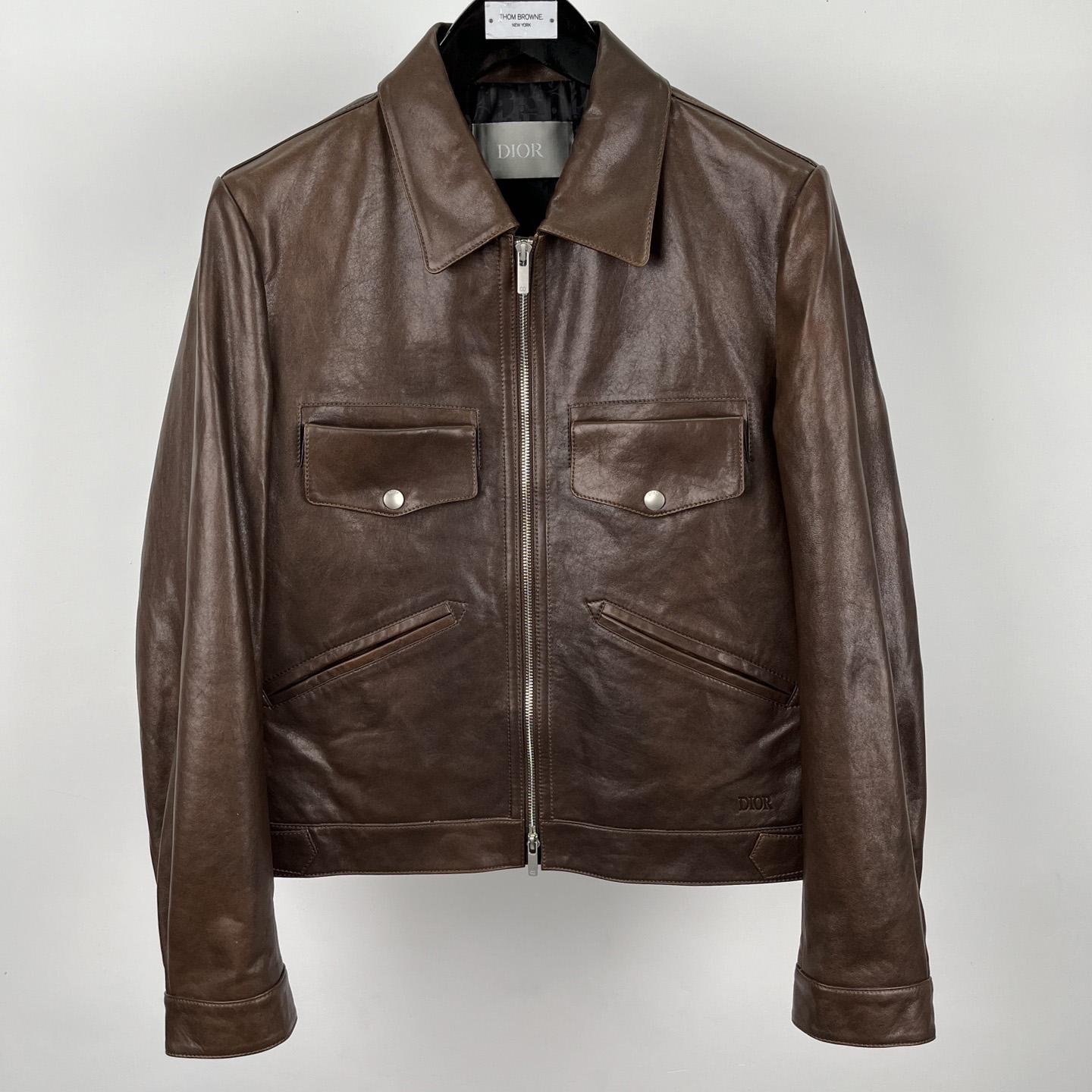 Dior Zipped Jacket Brown Napa Calfskin - everydesigner