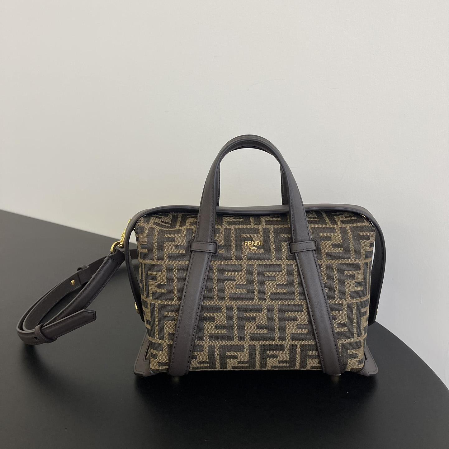 Fendi Boston 365 Brown FF jacquard fabric bag - everydesigner