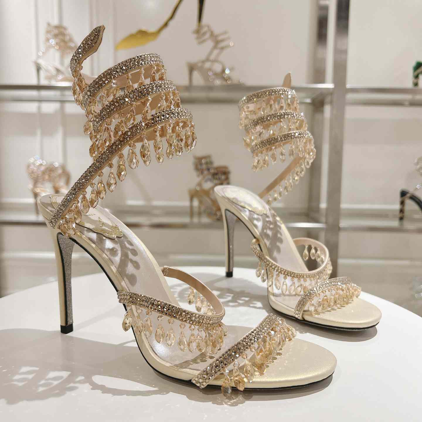 Rene Caovilla Natural Chandelier Sandals - everydesigner