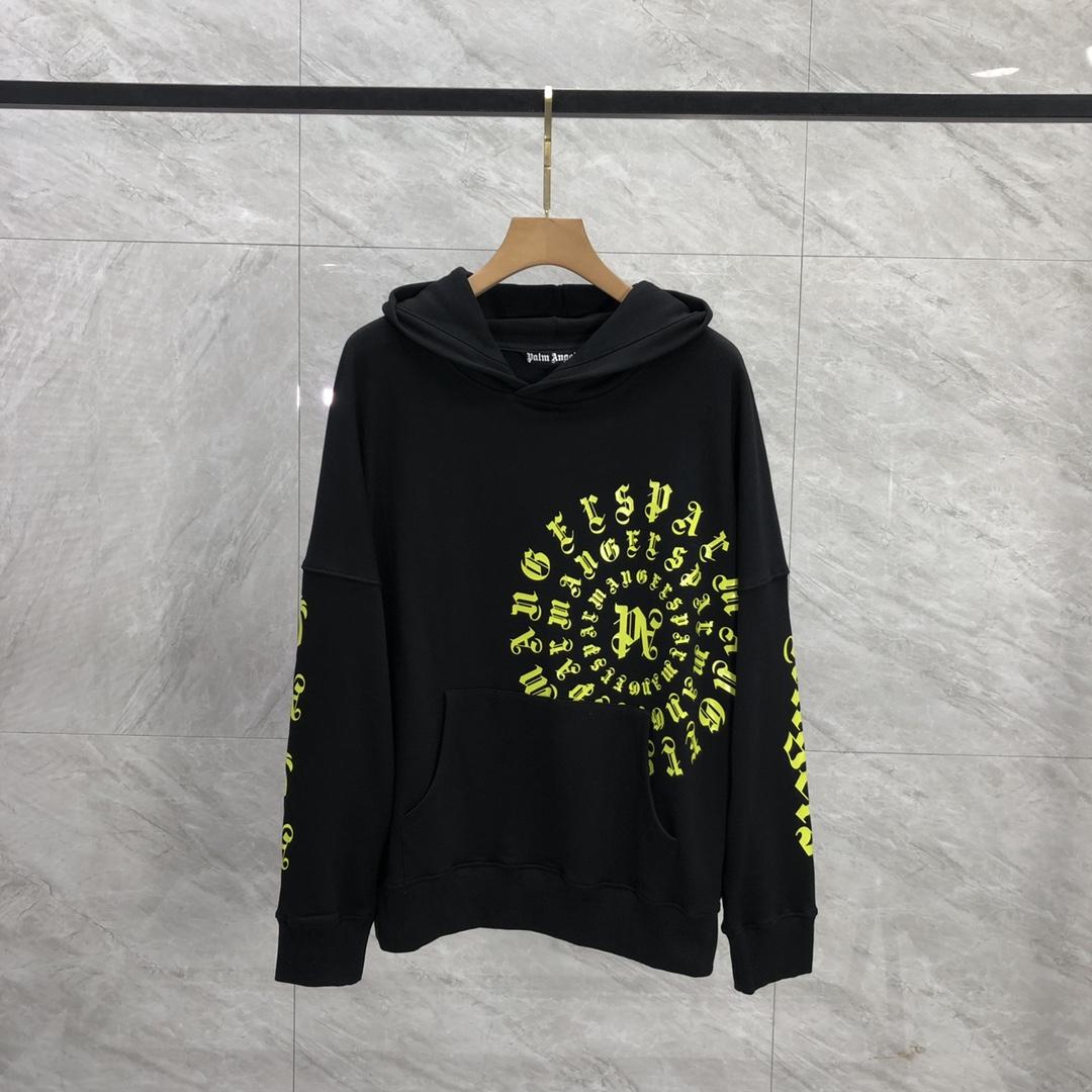 Palm Angels Black Vertigo Hoodie - everydesigner