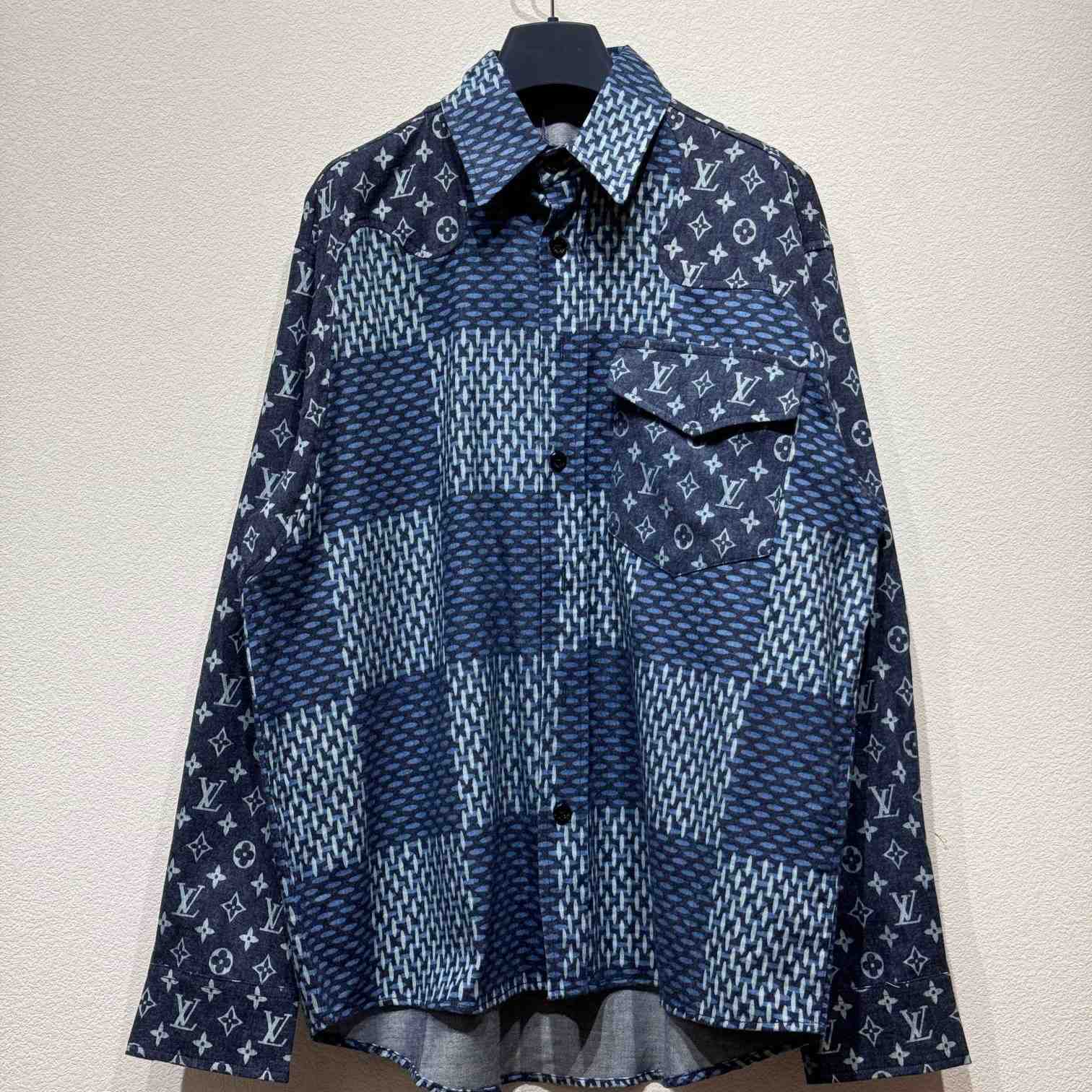 Louis Vuitton x Nigo MNGM Waves Giant Damier Flannel Shirt - everydesigner