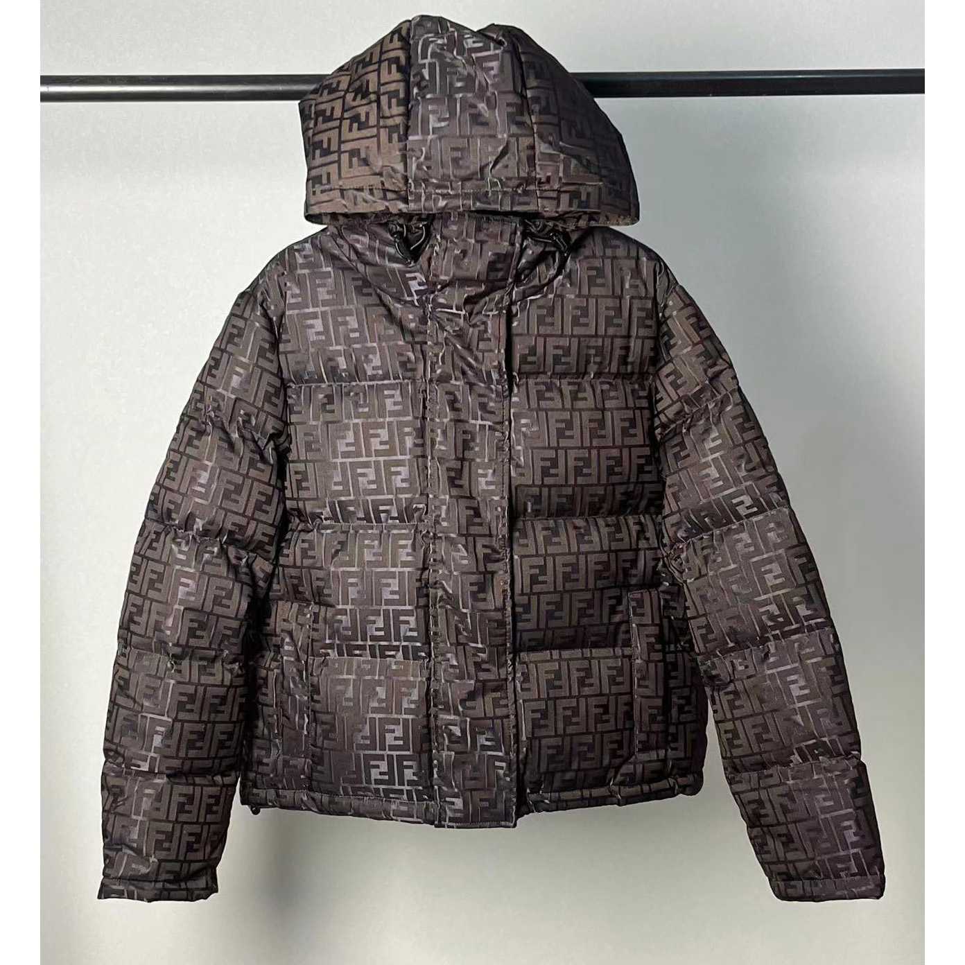 Fendi Brown Tech Fabric Down Jacket - everydesigner