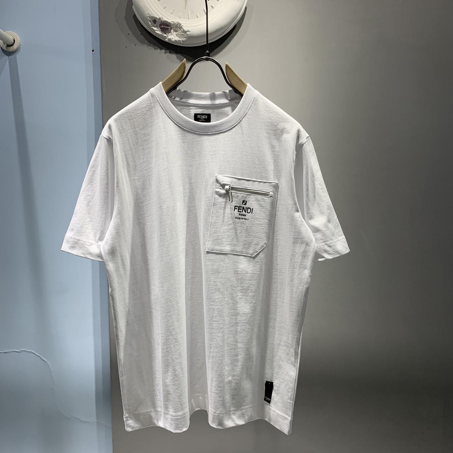 Fendi White Cotton T-shirt - everydesigner