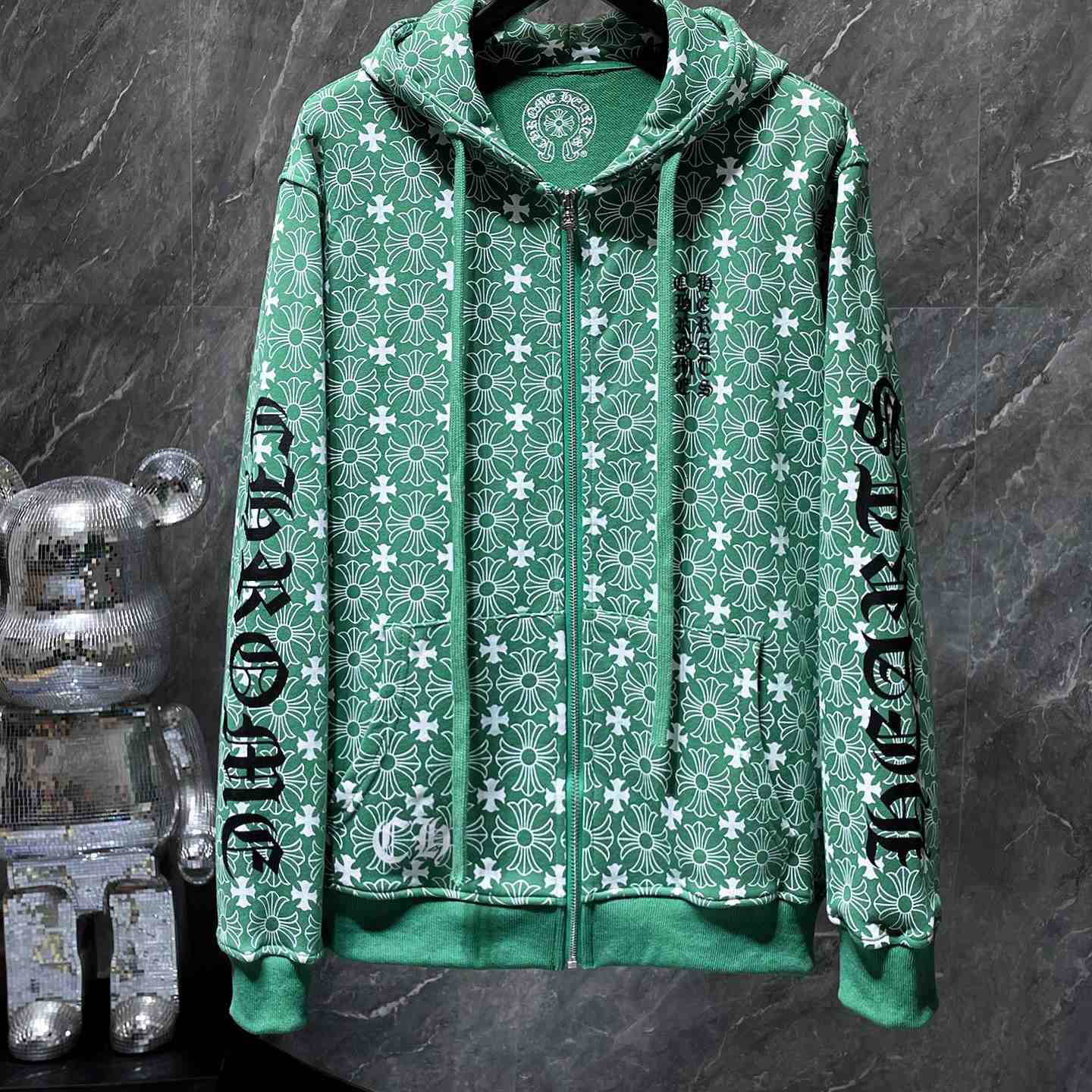 Chrome Hearts Horseshoe Zip Up Hoodie "Motif Green" - everydesigner