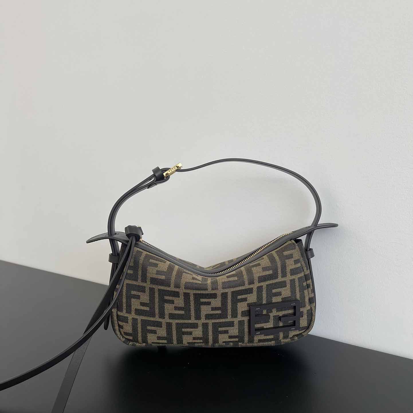 Fendi Simply Fendi Mini Brown FF Jacquard Fabric Mini Bag - everydesigner