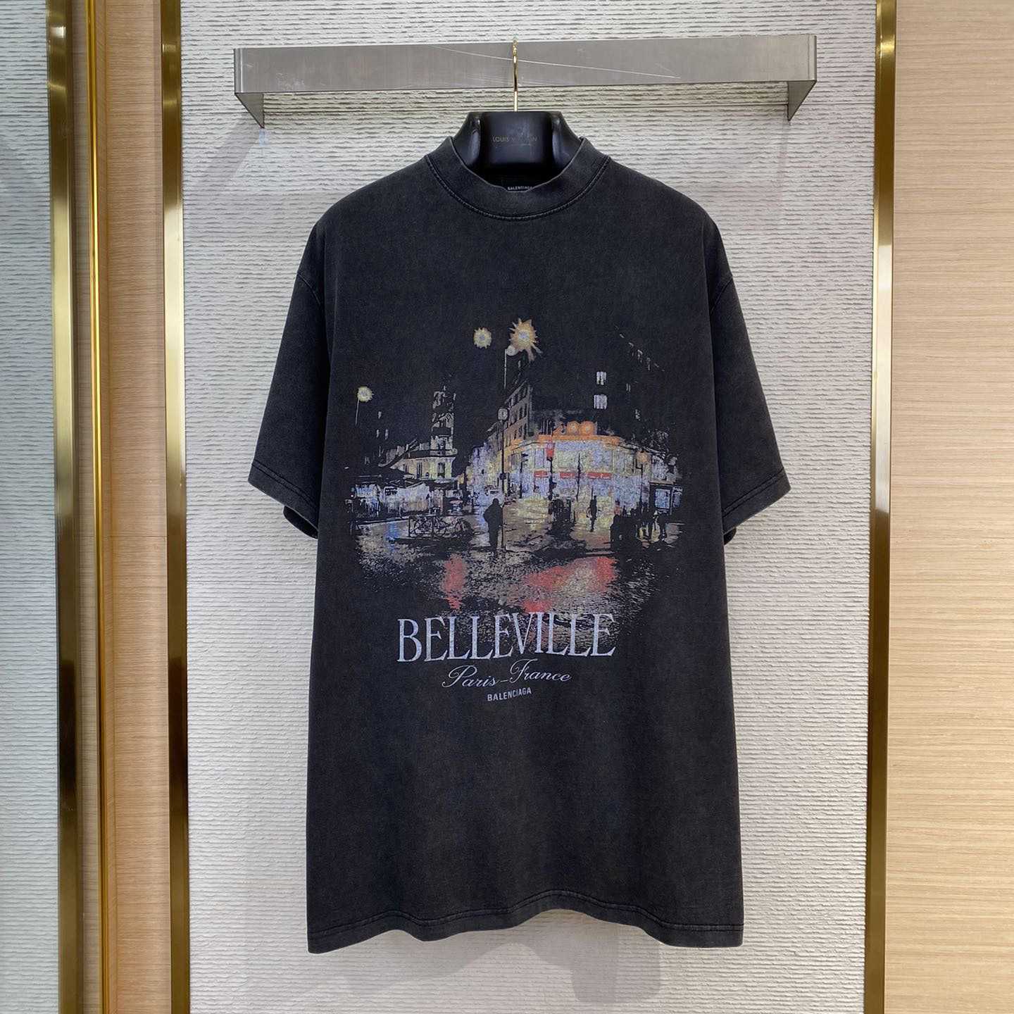 Balenciaga Belleville T-Shirt Oversized In Washed Faded Black - everydesigner