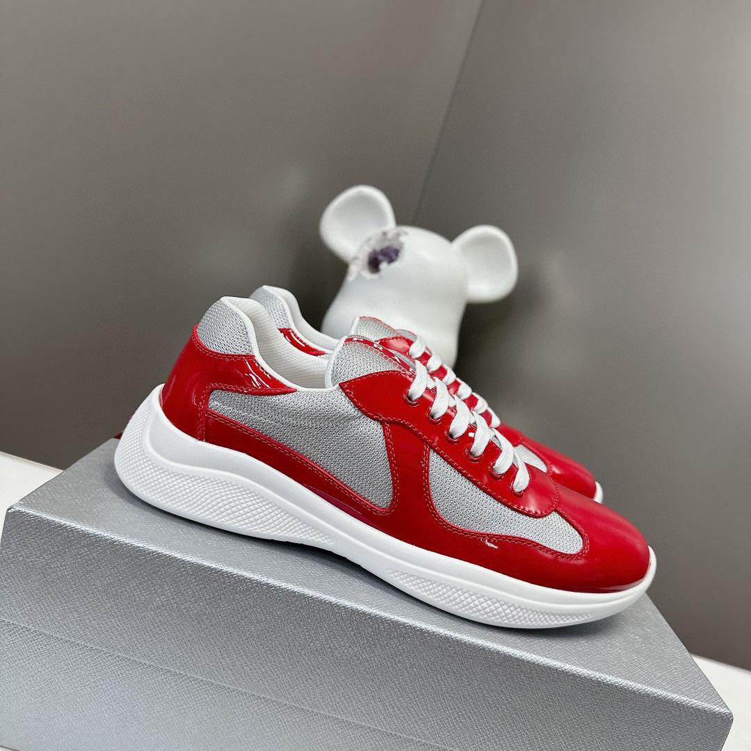 Prada Patent Leather And Technical Fabric Prada America's Cup Sneakers - everydesigner