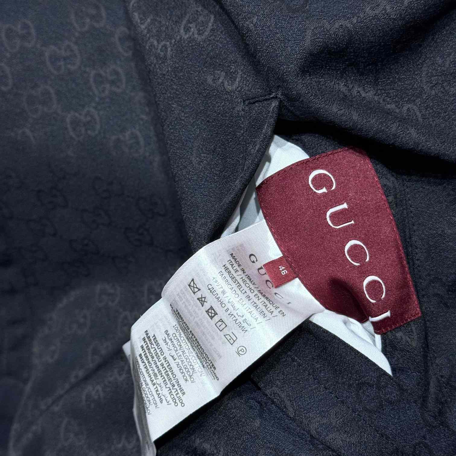 Gucci Denim Jacket With GG Embossed Detail  - everydesigner