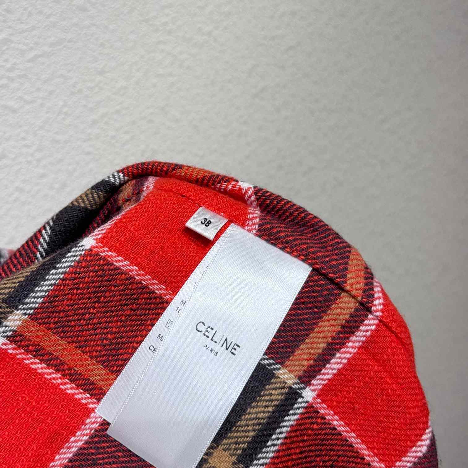 Celine Oversized Shirt In Checked Cotton  - everydesigner