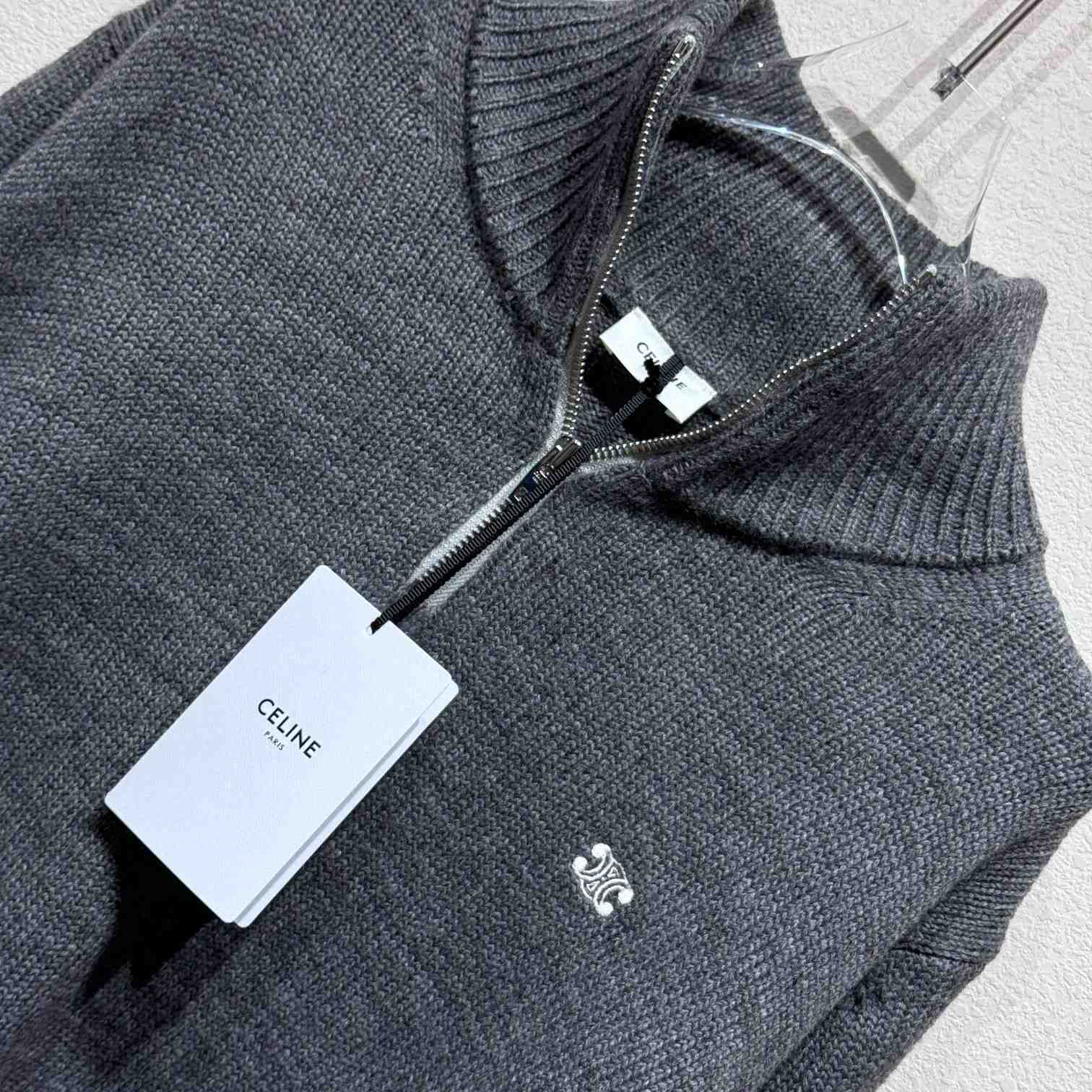 Celine Triomphe Trucker Sweater In Wool And Cashmere - everydesigner