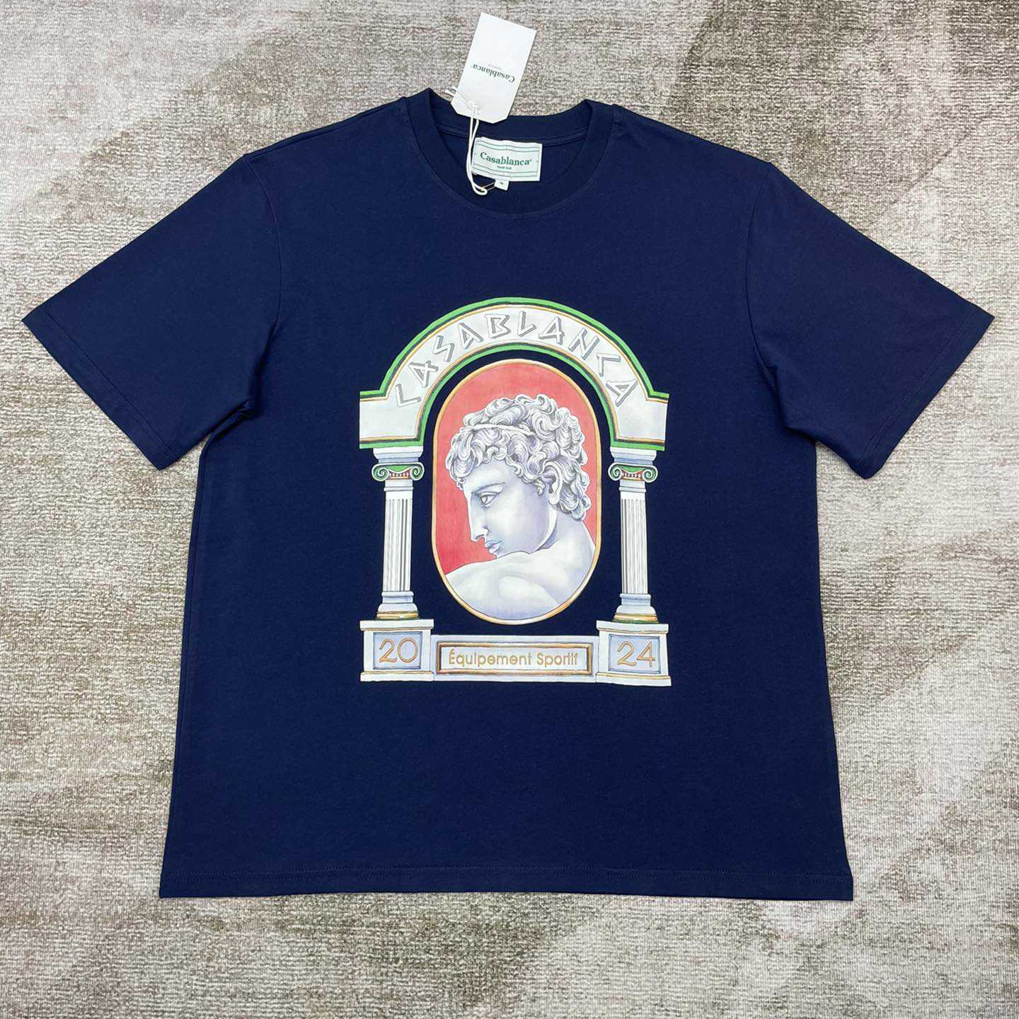 Casablanca Blue La Medaille Printed T-Shirt    C912 - everydesigner