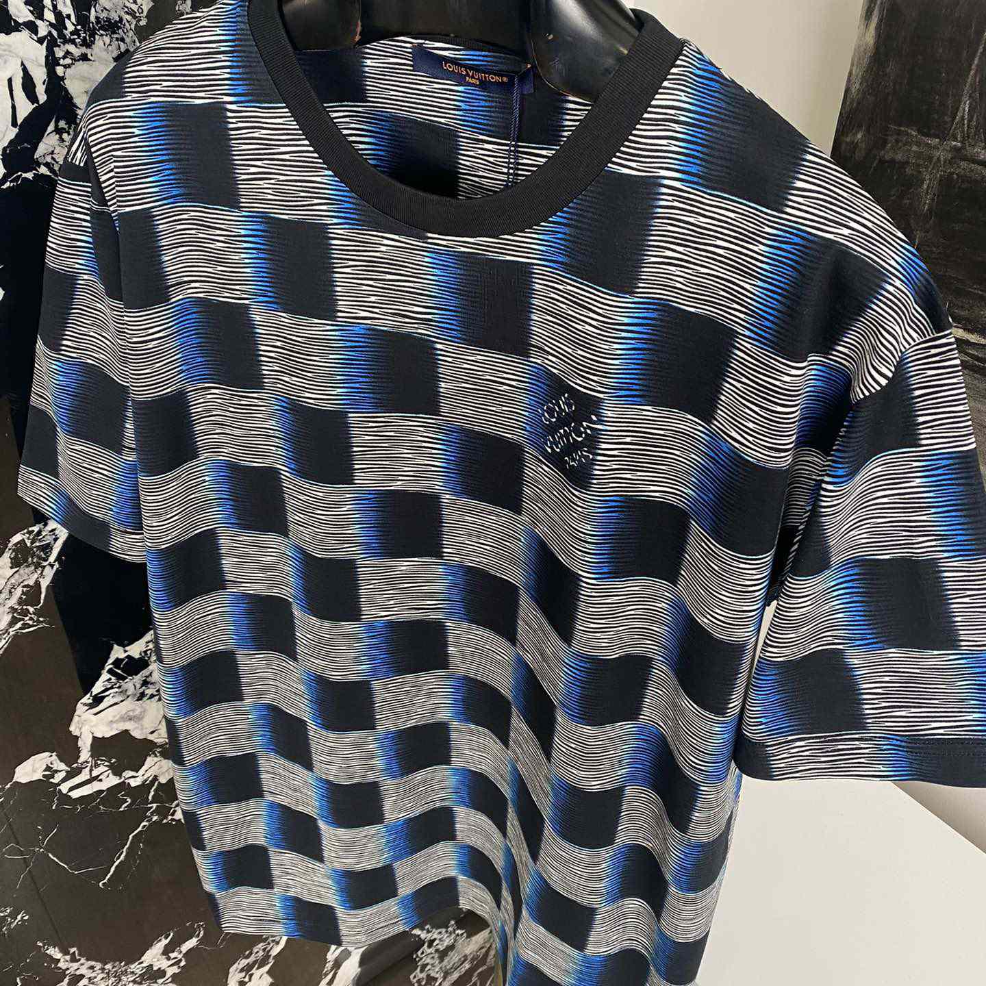 Louis Vuitton Damier Short-Sleeved Cotton T-Shirt   1AFB30 - everydesigner