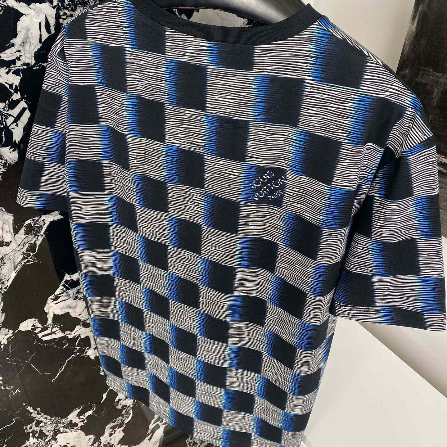 Louis Vuitton Damier Short-Sleeved Cotton T-Shirt   1AFB30 - everydesigner