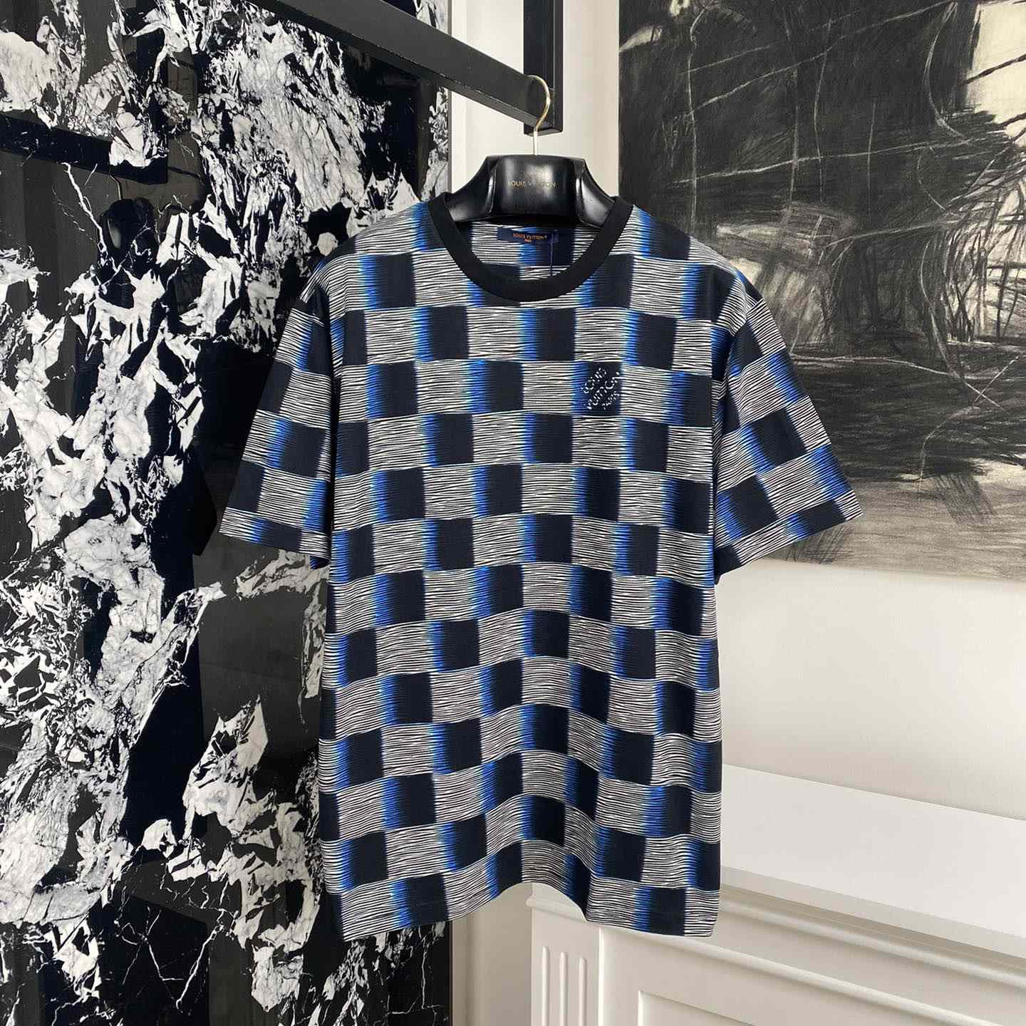 Louis Vuitton Damier Short-Sleeved Cotton T-Shirt   1AFB30 - everydesigner