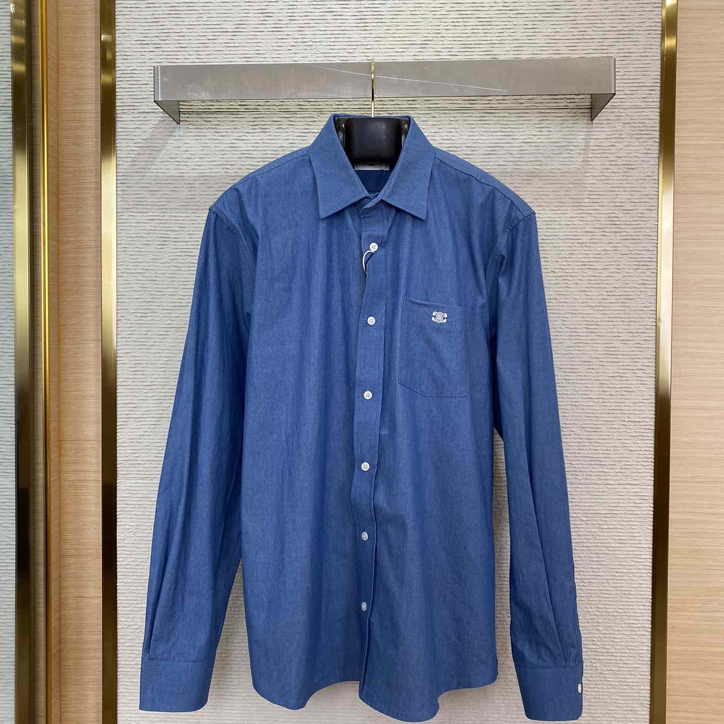 Celine Triomphe Cotton-Chambray Shirt - everydesigner