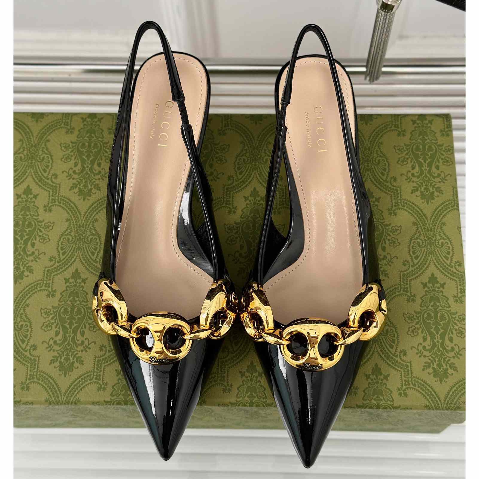 Gucci Women's Slingback With Marina Chain  - everydesigner