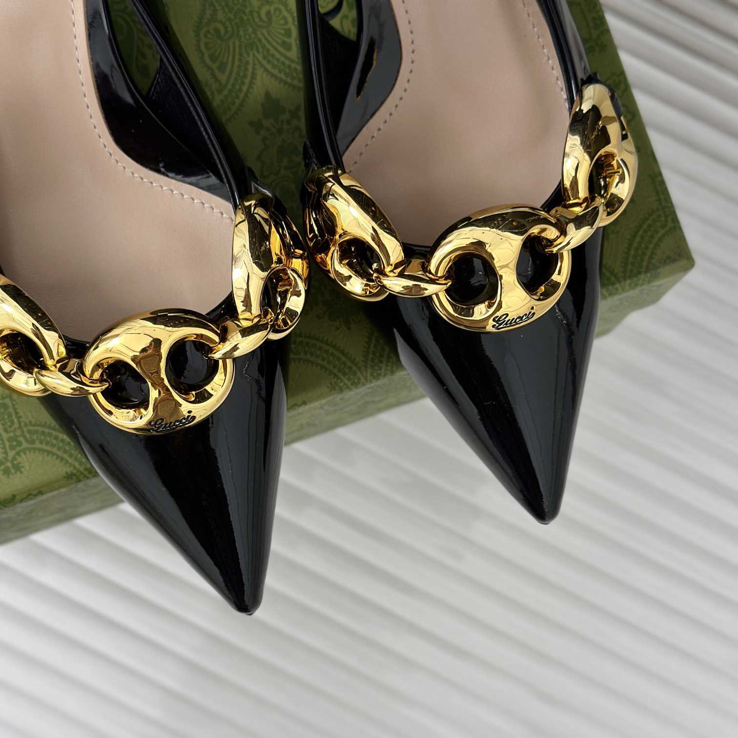 Gucci Women's Slingback With Marina Chain  - everydesigner