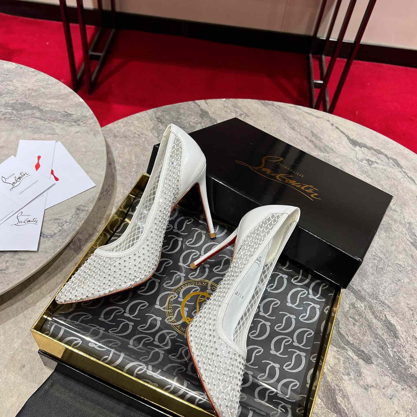 Christian Louboutin Apostropha Mesh Stras  80 mm - everydesigner